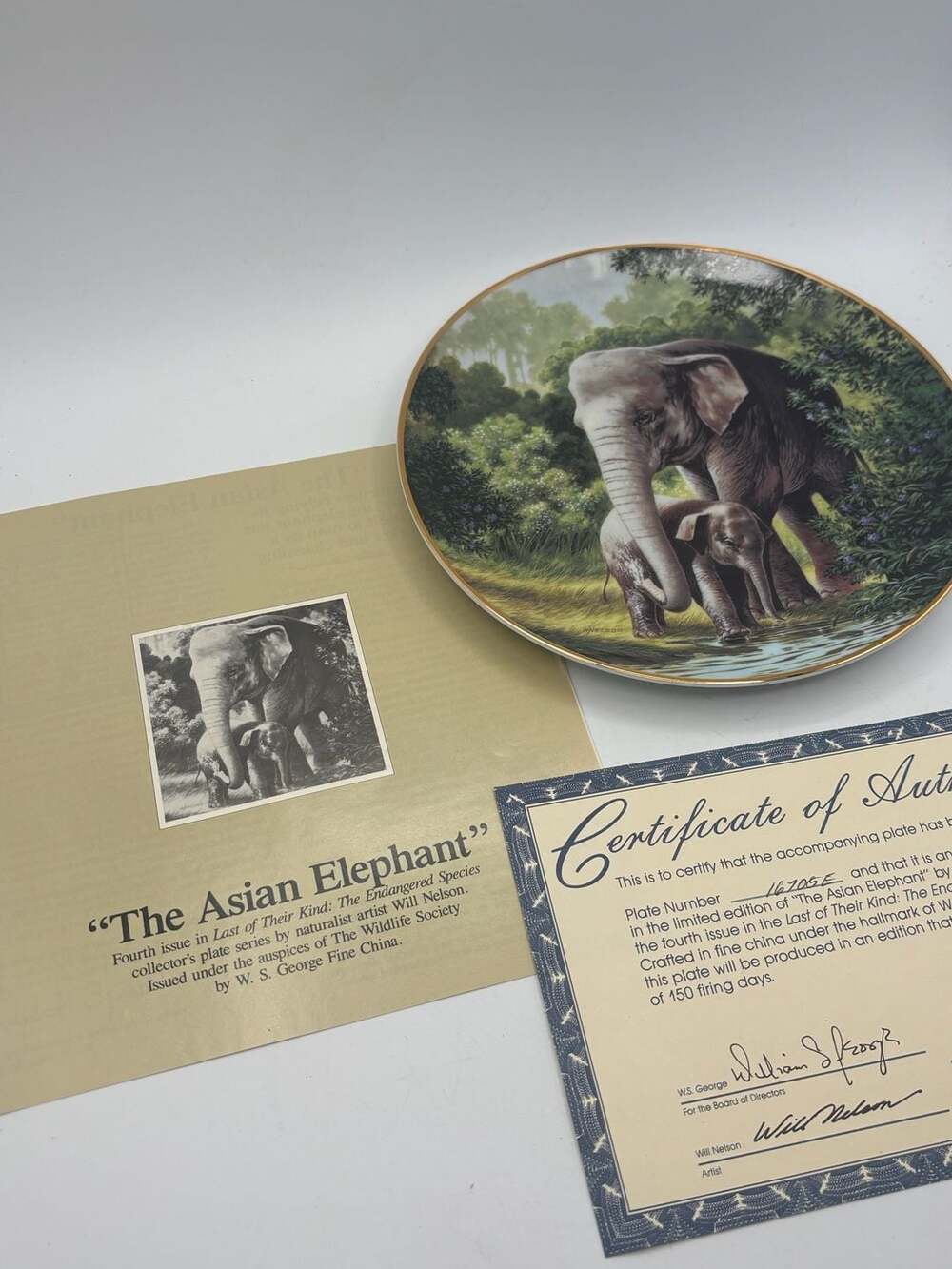 W.S. George The Asian Elephant Collector Plate by Will Nelson, Fourth Issue in L